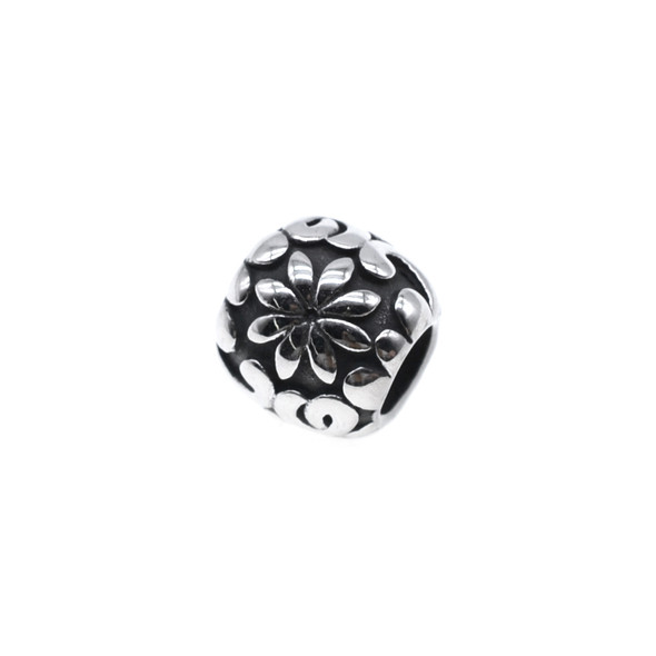 Stainless Steel Cast - Flowers Large Hole Bead Spacer 10.8x10mm (Pack of 2)