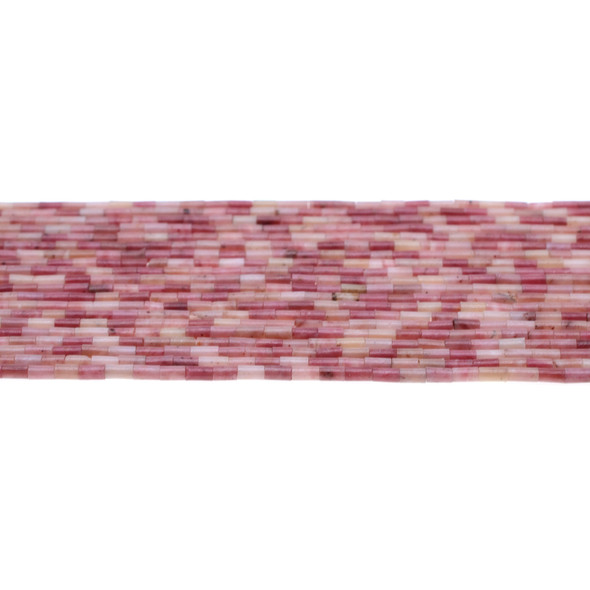 Pink Rhodonite Tube 2x2x4mm - Loose Beads