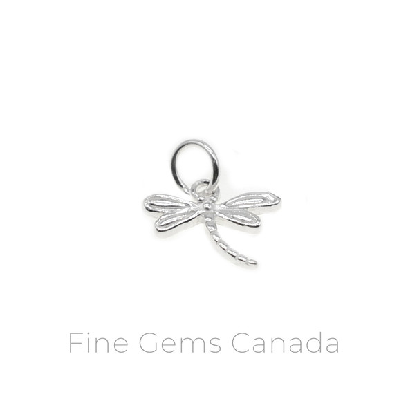 Mini Dragon Fly Charm with Ring (12.6x12mm) - 6/pack - 925 Sterling Silver