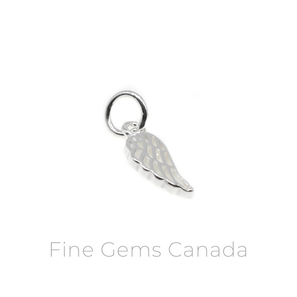Small Angel Wing Charm with Ring (5.3x7.5mm) - 6/pack - 925 Sterling Silver