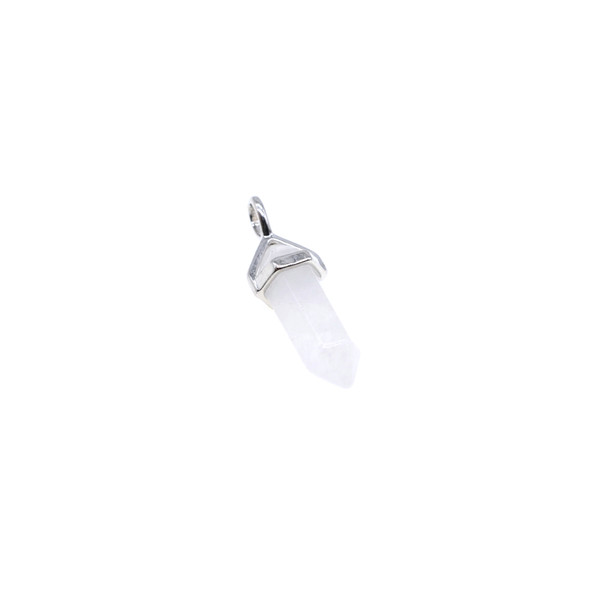 Stone Pen Pendant Part 7x30mm - White Quartz