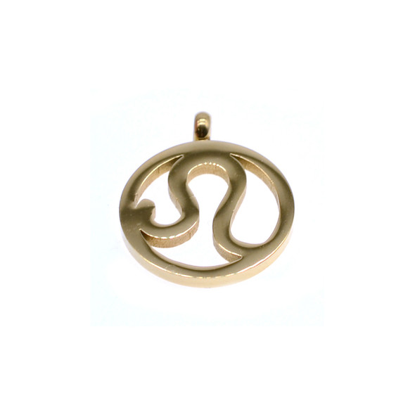 Stainless Steel Charm Zodiac Sign Leo 15mm - Gold