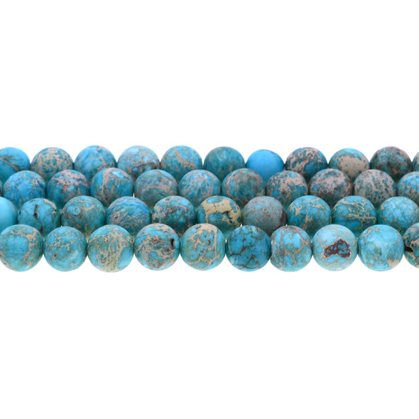 Imperial Turquoise Jasper Round Frosted 10mm - Loose Beads