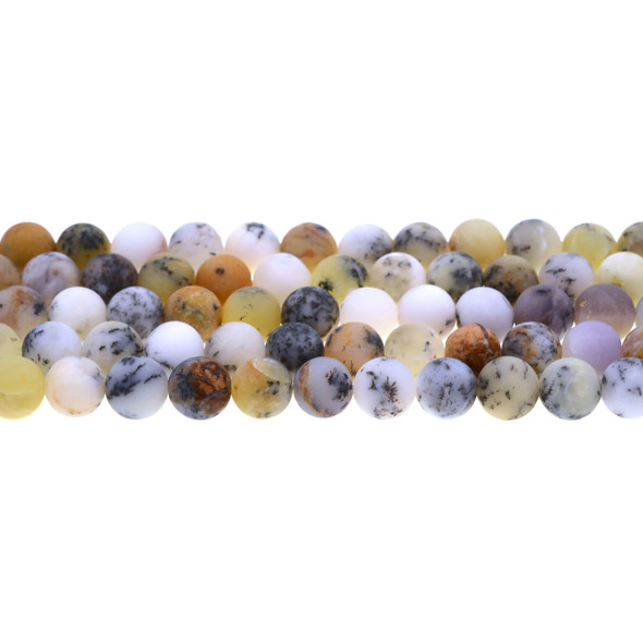 White African Opal Round Frosted 8mm - Loose Beads