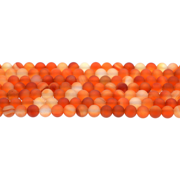 Carnelian Multicolor Round Frosted 6mm - Loose Beads