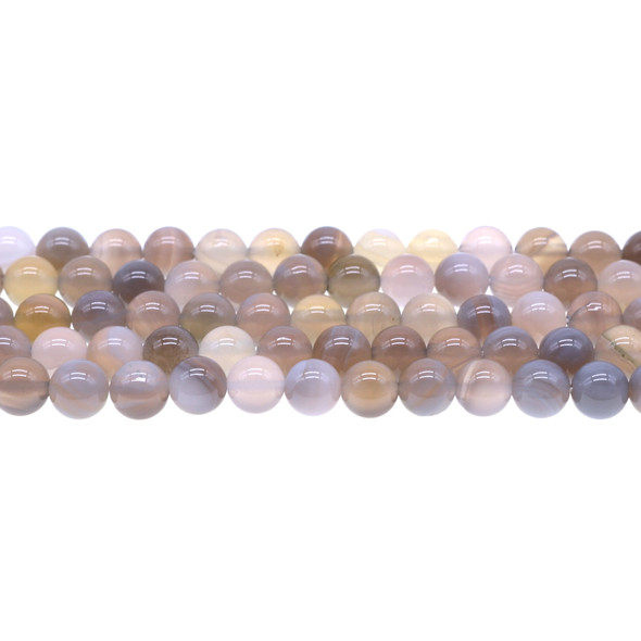 Grey Sardonyx Round 8mm - Loose Beads