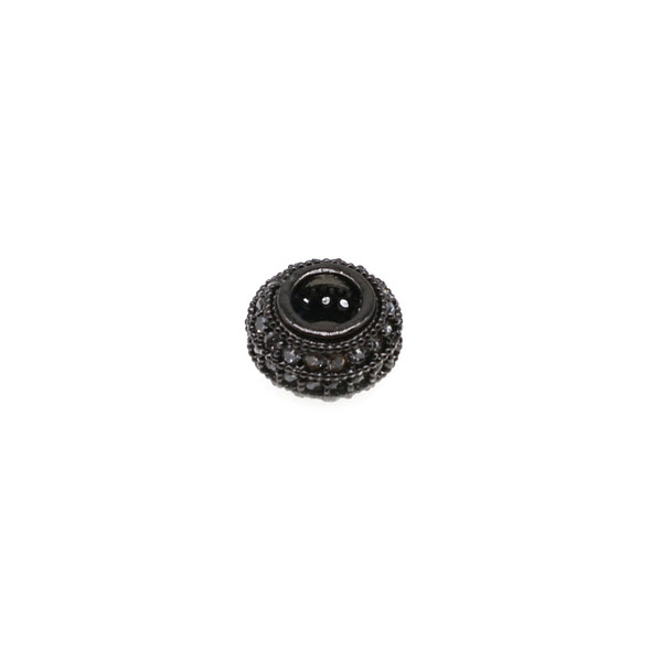 8.5mm x 5mm Microset White CZ Wheel Spacer (Black Rhodium Plated)