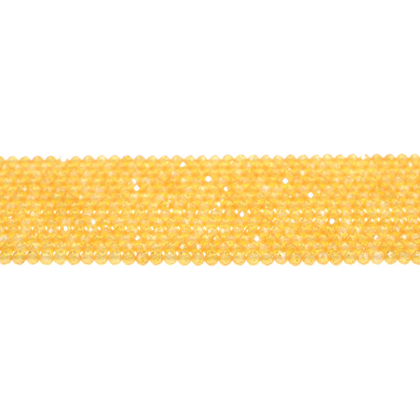 Cubic Zirconia (Golden Yellow) Round Faceted Diamond Cut 3mm - Loose Beads