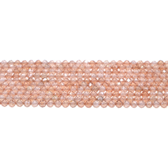 Cubic Zirconia (Champagne) Round Faceted Diamond Cut 4mm - Loose Beads