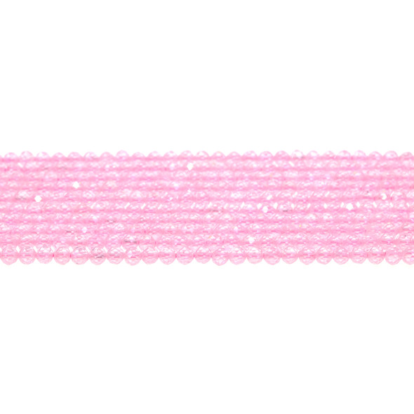 Cubic Zirconia (Light Pink) Round Faceted Diamond Cut 4mm - Loose Beads
