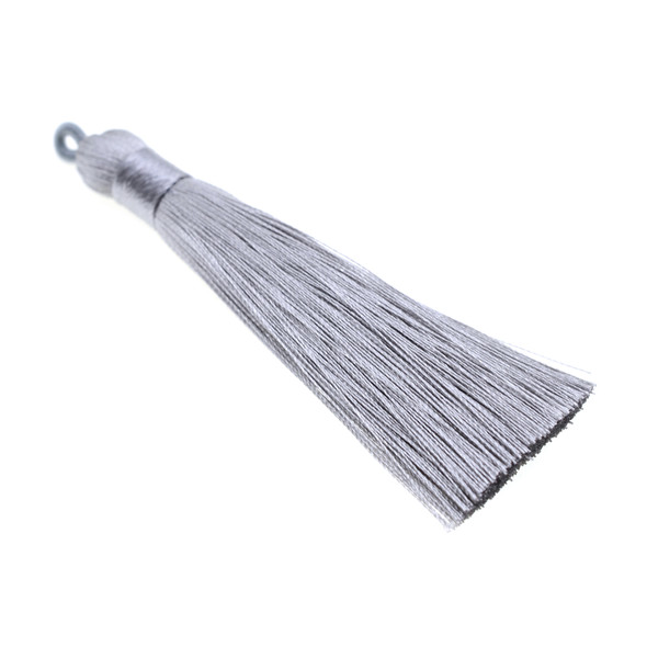 3.5 Inch Hand Made Tassel - Grey - 10/Pack