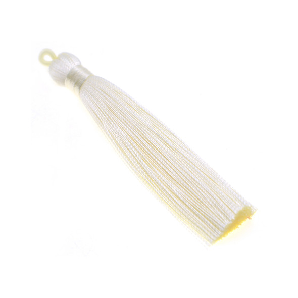 3.5 Inch Hand Made Tassel - Ivory - 10/Pack