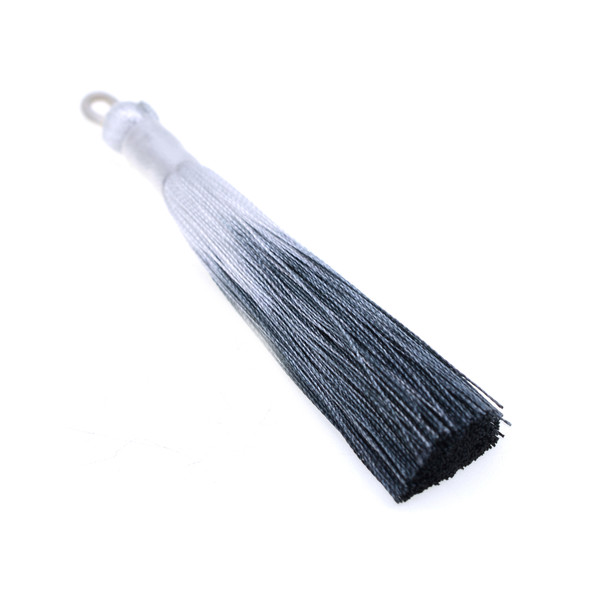 3.5 inch Hand Made Ombre Shaded Tassel - Grey - 10/Pack