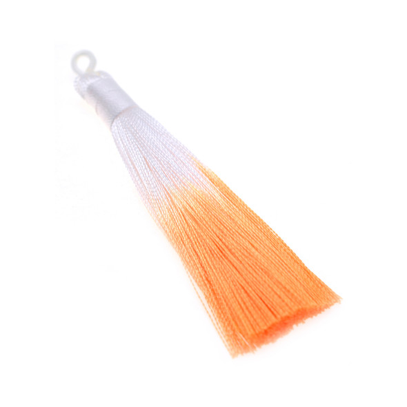 3.5 inch Hand Made Ombre Shaded Tassel - Flo Orange - 10/Pack