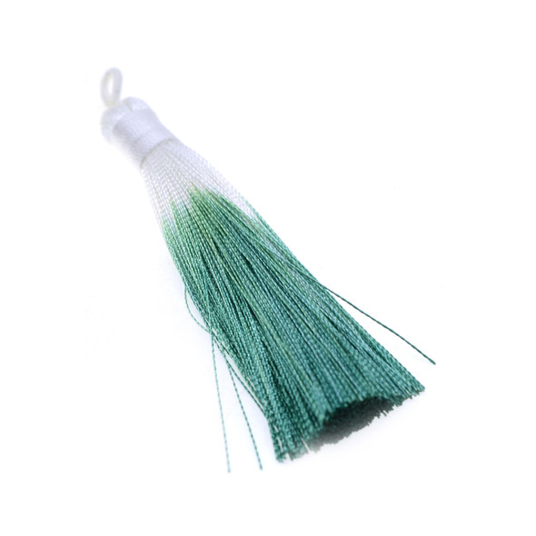 3.5 inch Hand Made Ombre Shaded Tassel - Erinite Green - 10/Pack