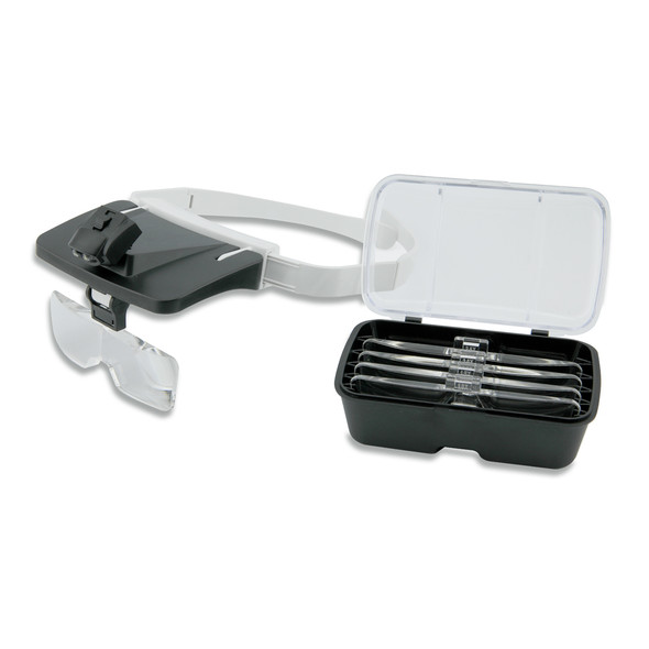 Adjustable Magnifying Visor with Two LED Lights, 5 Removable Lenses