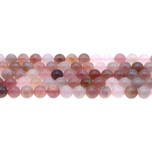 Multicolor Madagascar Rose Quartz Round 8mm - Loose Beads Multicolor Madagascar Rose Quartz Round 8mm - Loose Beads
