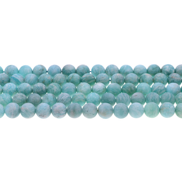 Mozambique Amazonite A Round Frosted 8mm - Loose Beads
