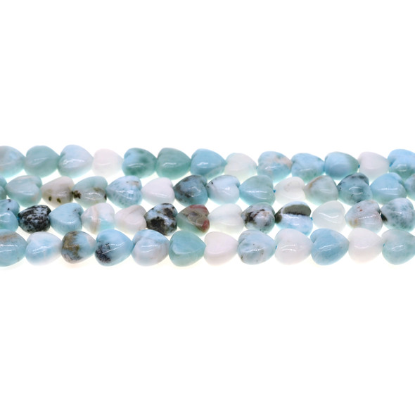 Larimar Heart Puff 10mm - Loose Beads