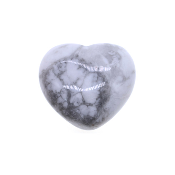 30mm Howlite Puff Heart
