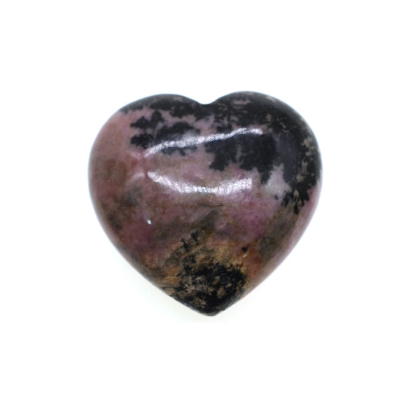 30mm Rhodonite Puff Heart