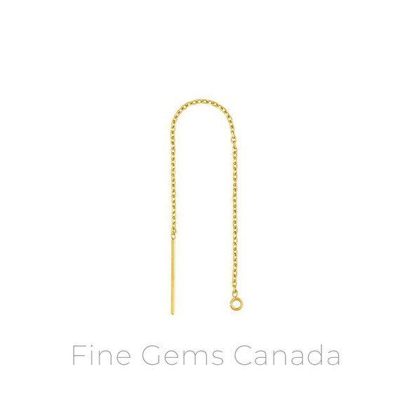 14K Gold Vermeil - 90mm Threader DC Cable Chain (0.8mm) w Ring- 4/Pack