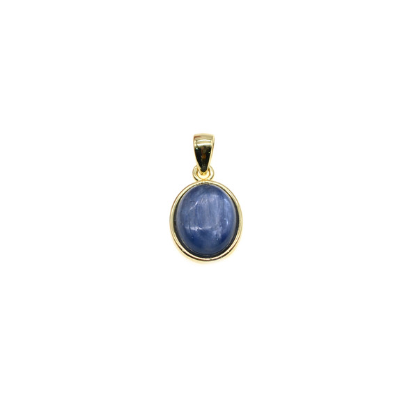 8x10mm Oval Kyanite Pendant (Gold Plated)