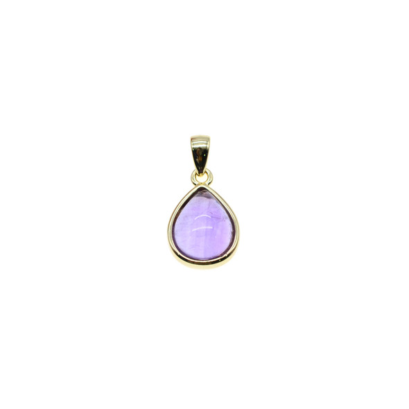 8x10mm Teardrop Amethyst Pendant (Gold Plated)