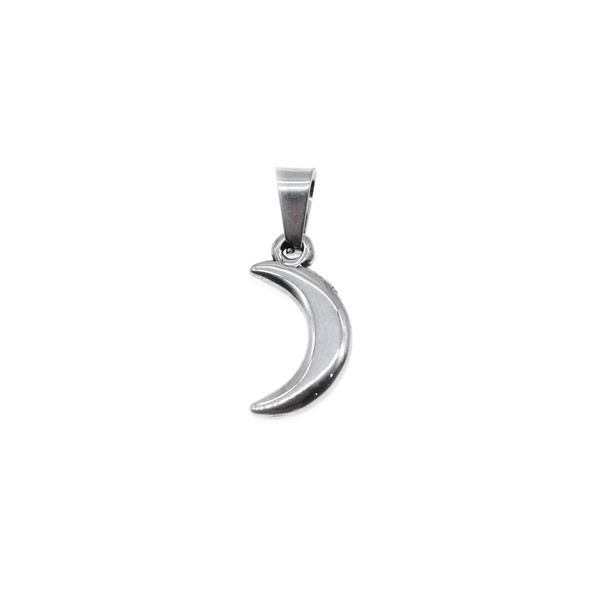 18mm Stainless Steel Moon Charm