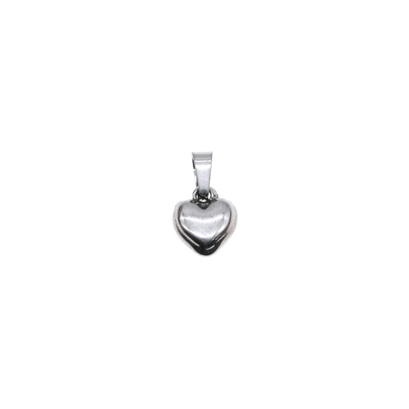 8mm Stainless Steel Puff Heart Charm