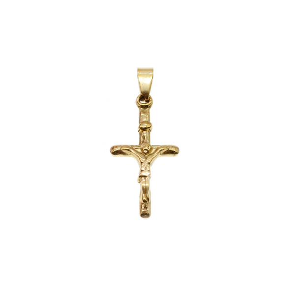 13x22mm Stainless Steel Crucifix Charm - Gold