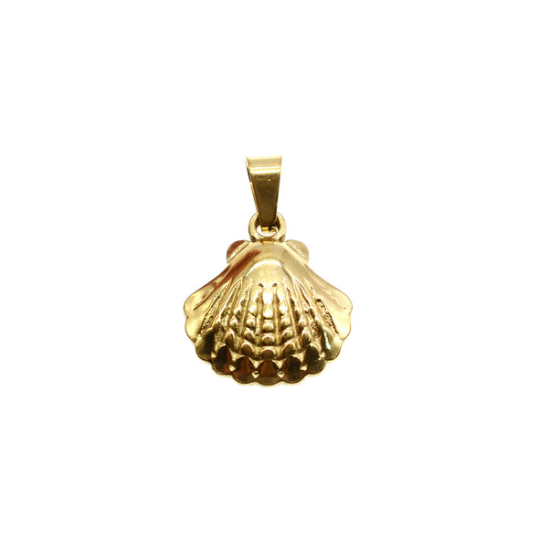 17mm Stainless Steel Shell Charm - Gold