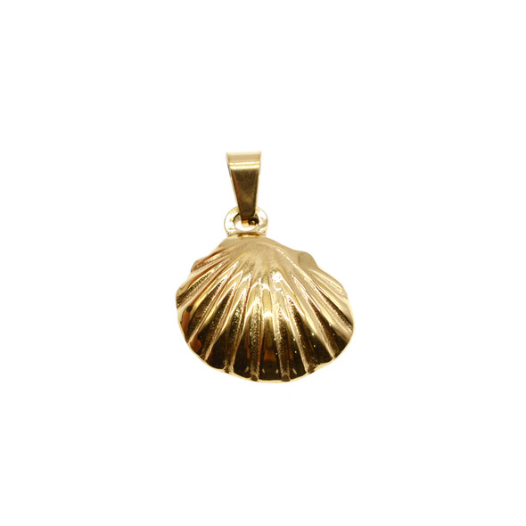 18mm Stainless Steel Shell Charm - Gold