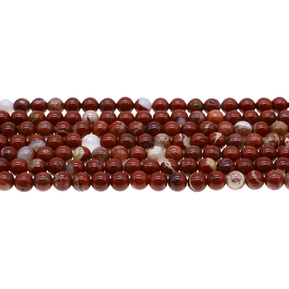 Red Brecciated Jasper Round 6mm - Loose Beads