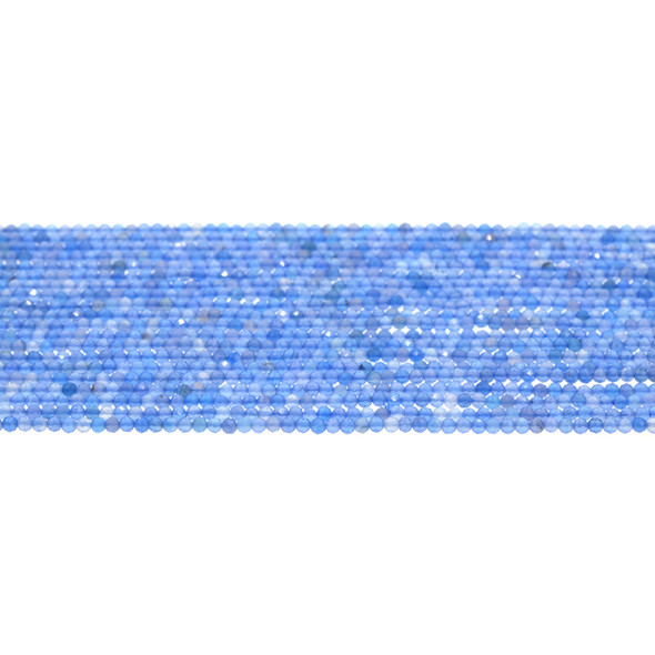 Blue Onyx Round Faceted Diamond Cut 2mm - Loose Beads