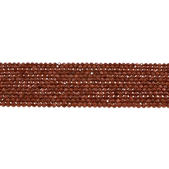 Brown Gold Stone Round Faceted Diamond Cut 3mm - Loose Beads