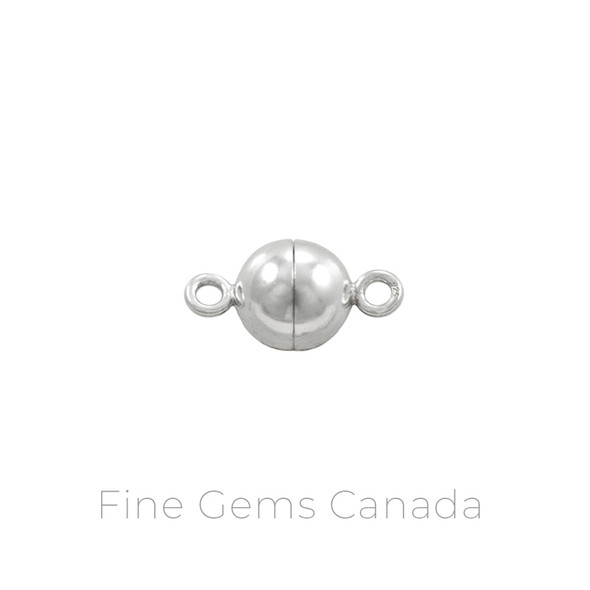 6.0mm Magnetic Ball Clasp - 2/Pack - 925 Sterling Silver