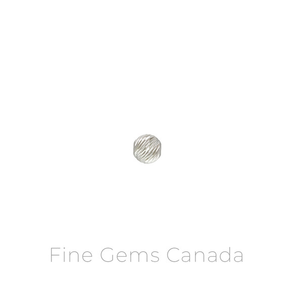 4.0mm Corrugated Diamond Cut Bead 1.5mm Hole - 20/pack - 925 Sterling Silver