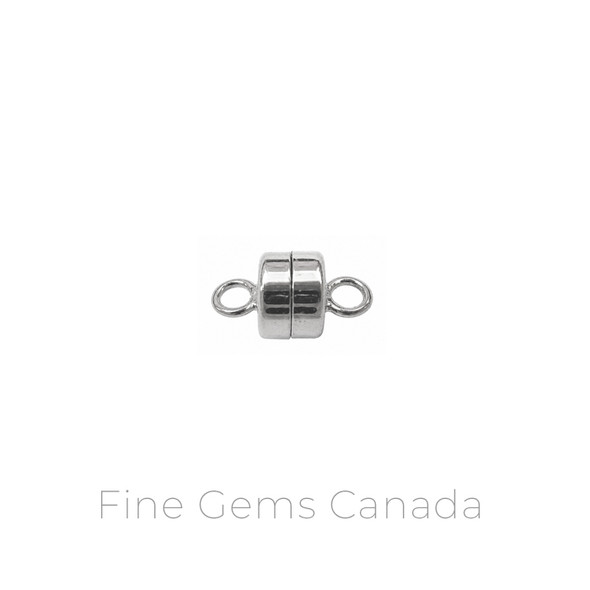 5.5mm Flat Magnetic Clasp - 2/Pack (Rhodium)  - 925 Sterling Silver
