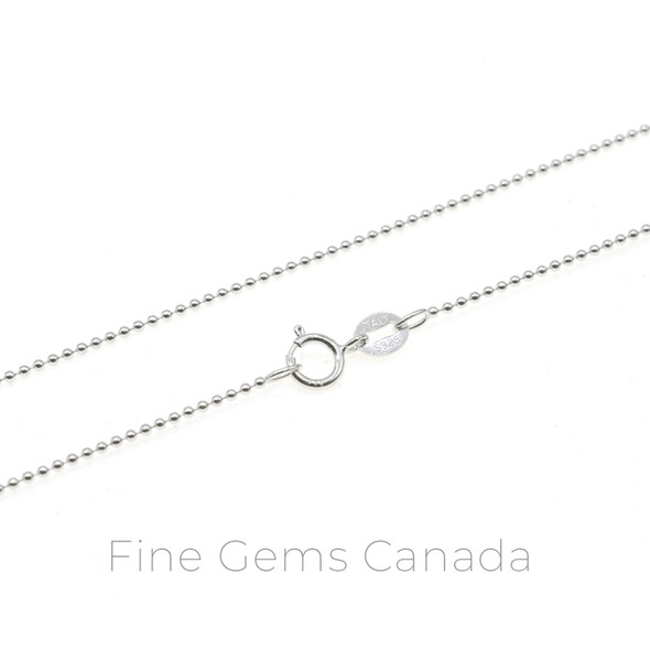 Sterling Silver 1.0mm Ball Chain 18" (Rhodium)