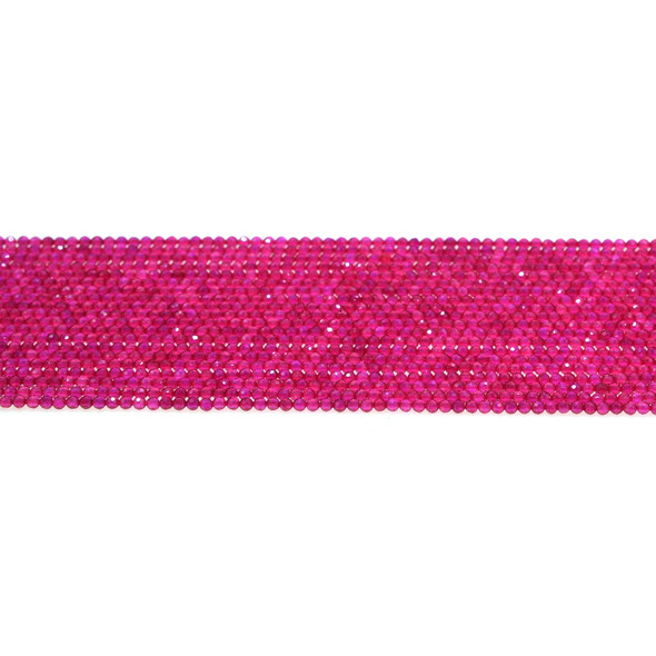 Lab-Grown Ruby Round Faceted Diamond Cut 2mm - Loose Beads