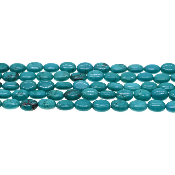 Chinese Turquoise Oval Puff 8mm x 10mm x 5mm - Loose Beads