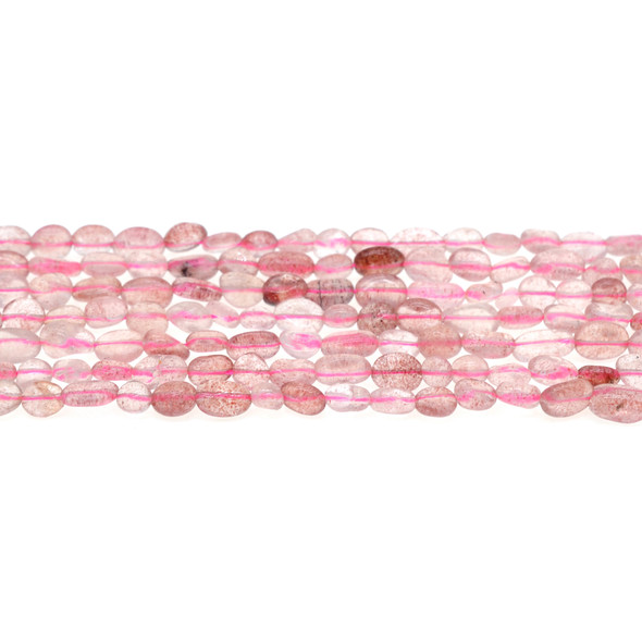 Strawberry Quartz Nugget Irregular 6mm x 8mm - Loose Beads