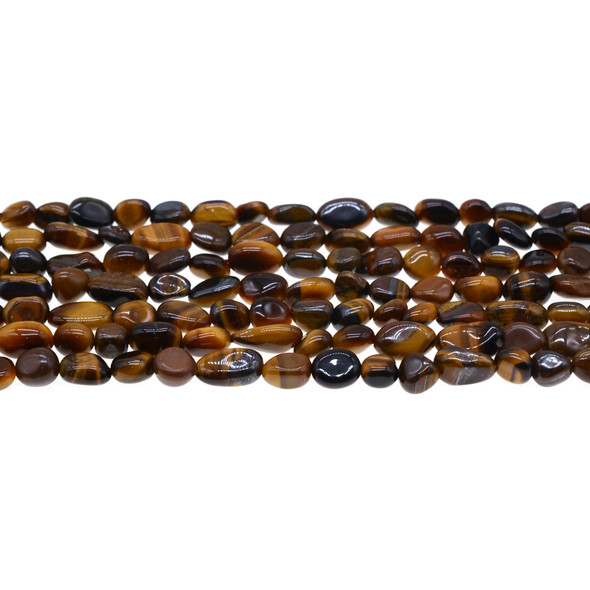 Tiger Eye Nugget Irregular 6mm x 8mm - Loose Beads