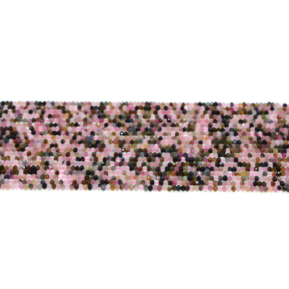 Multicolor Tourmaline AA Roundel Faceted Diamond Cut 2mm x 2mm x 1mm - Loose Beads