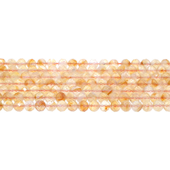 Citrine Round Faceted Diamond Cut 6mm - Loose Beads
