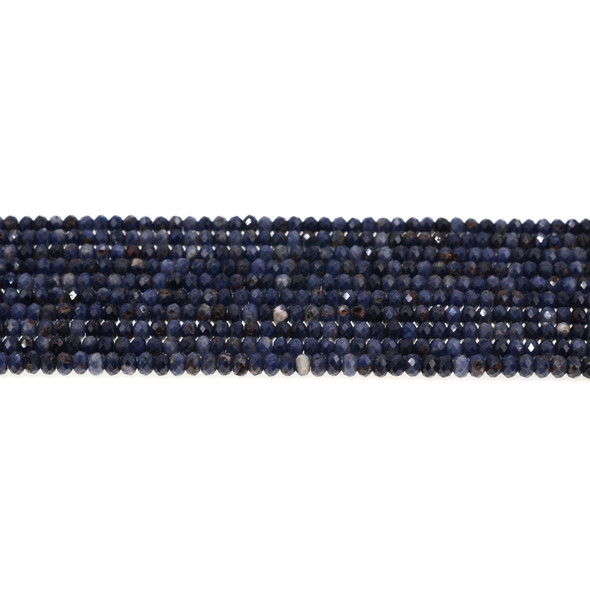 Sapphire Roundel Faceted Diamond Cut 4mm x 4mm x 2mm - Loose Beads