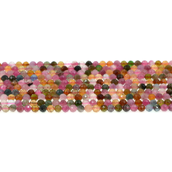 Congo Multicolor Tourmaline AA Round Faceted Diamond Cut 4mm - Loose Beads