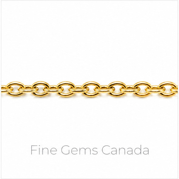 Stainless Steel - 2.0mm Oval Cable Chain - Gold Plated - 20m