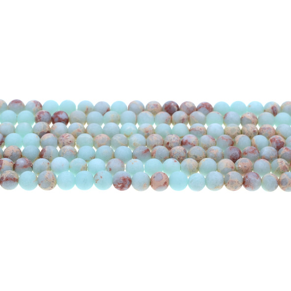Aqua Terra Jasper Frosted Round 6mm - Loose Beads